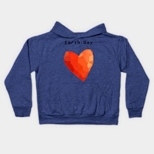 Earth Day Red Heart Kids Hoodie